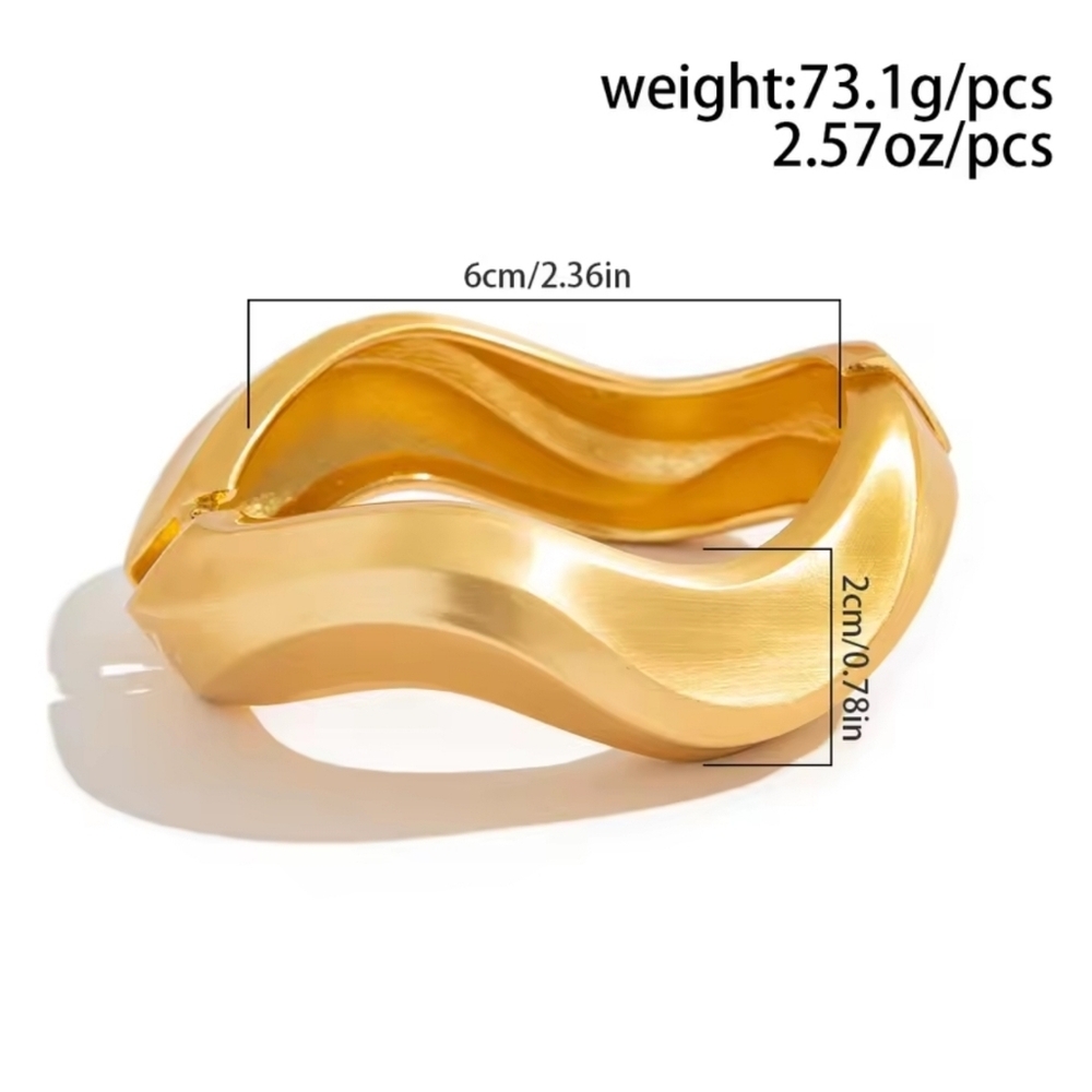 Gold-Tone Wave Bracelet - Picture 8 of 8